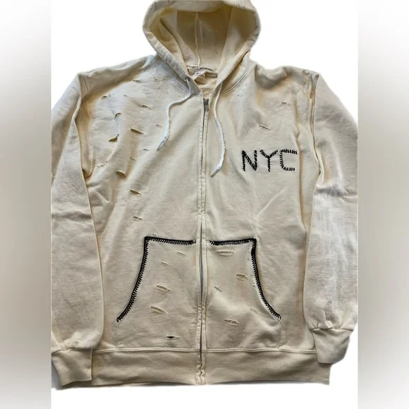 Free people X Tricia Fix distressed zip up hoodie Small - Picture 5 of 6